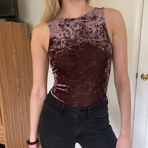 American Eagle velvet  high neck bodysuit